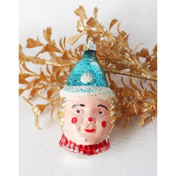 Vintage Mercury Glass Antique Figural Glass CLOWN Ornament Germany Christmas - Picture 5 of 5